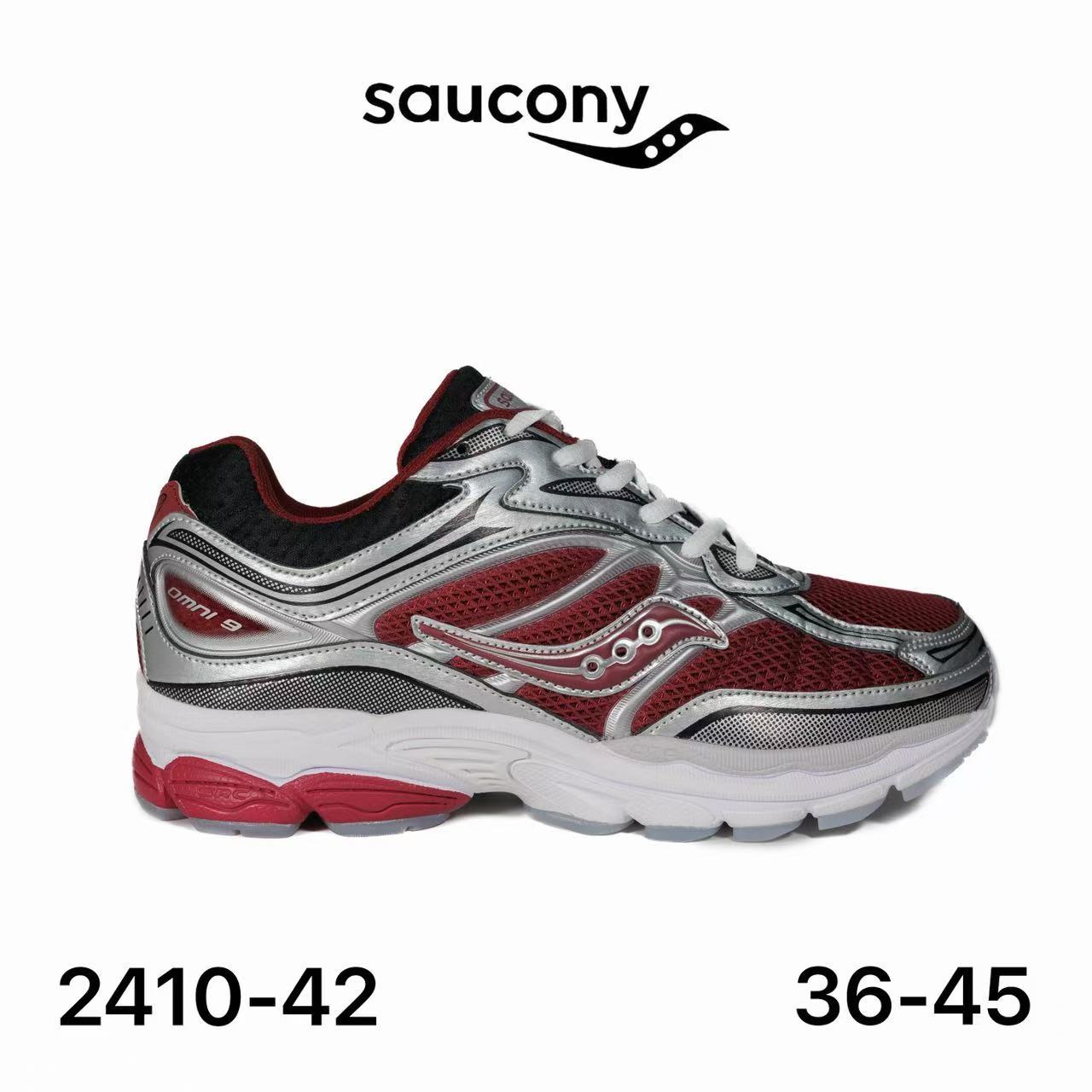 Saucony ProGrid Omni 9 bordeaux & argenté - lot de 12