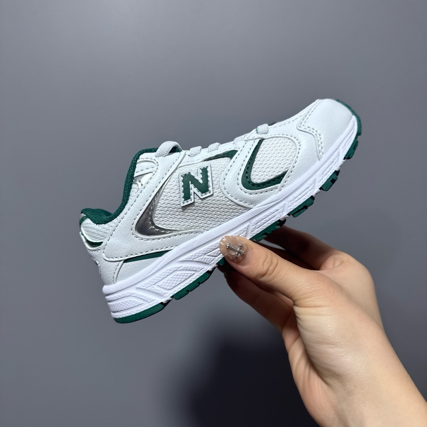 New Balance 408 enfant blanc et vert - vue 5
