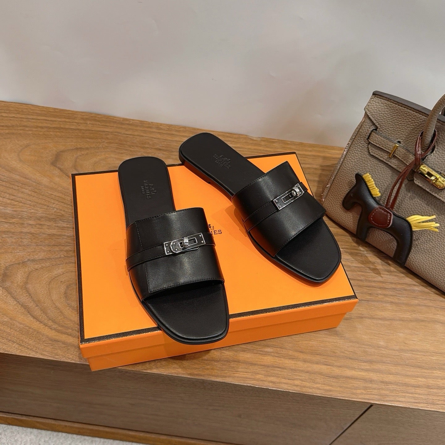 Mules Hermès Kelly Noir