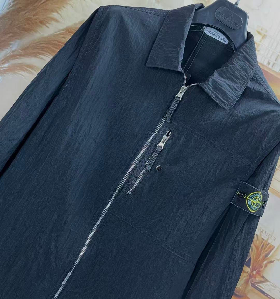 Veste Stone Island Nylon Metal Noir détail