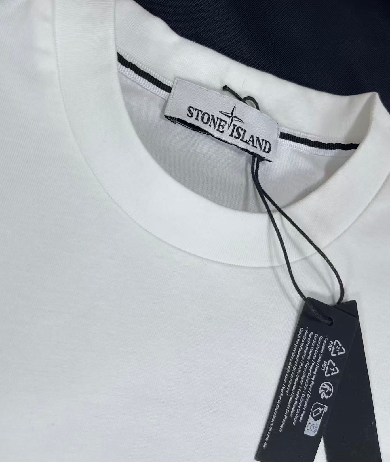 T-shirt Archivio Stone Island Blanc imprimé dos