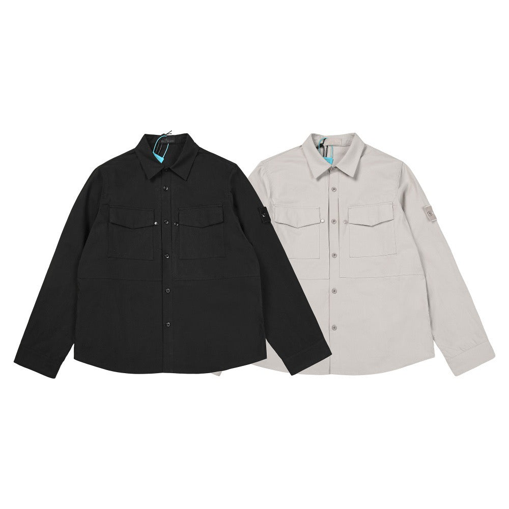 Surchemise Stone Island Ghost - noir et gris poudré