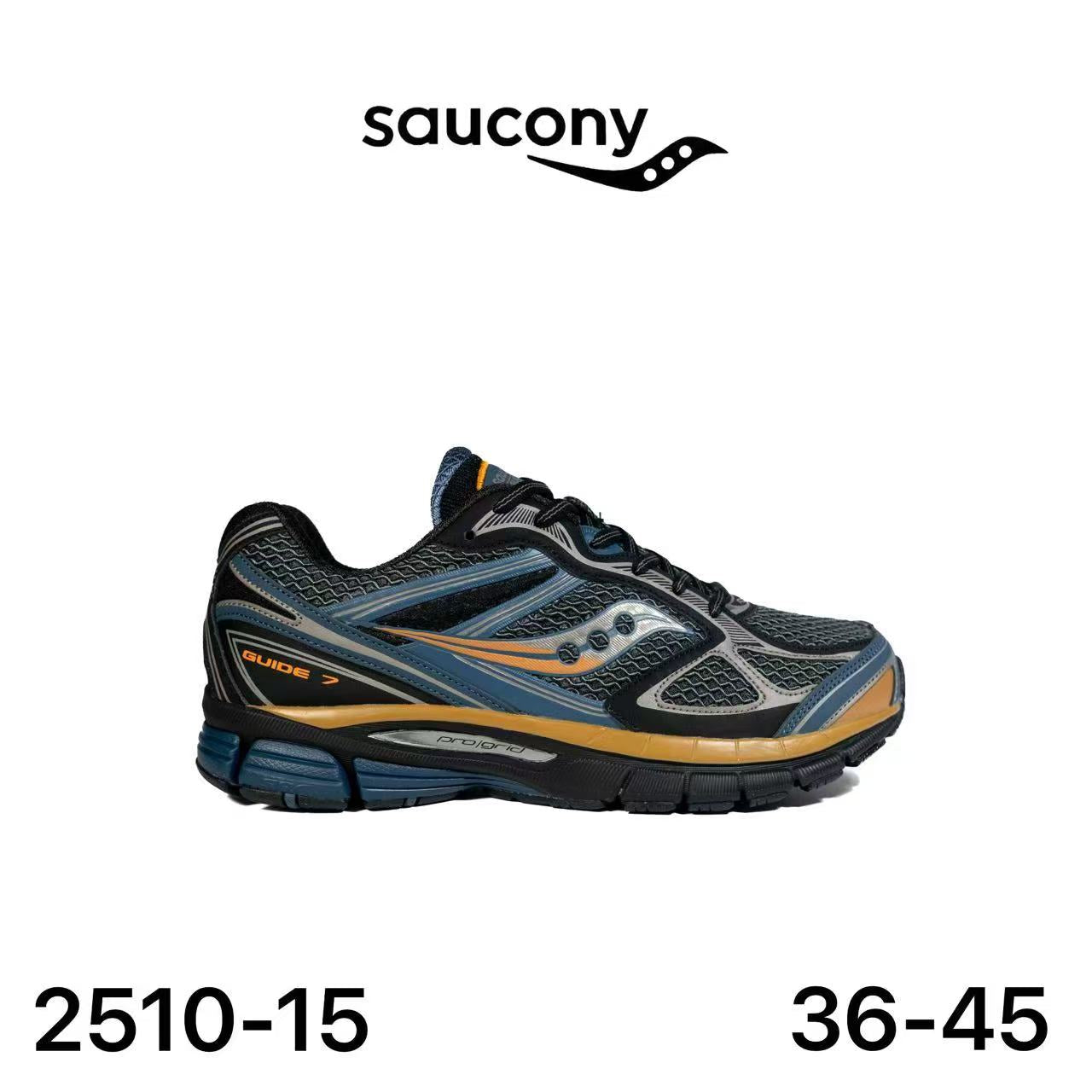 Saucony ProGrid Guide 7 Marine Gris Orange Doré Lot de 12