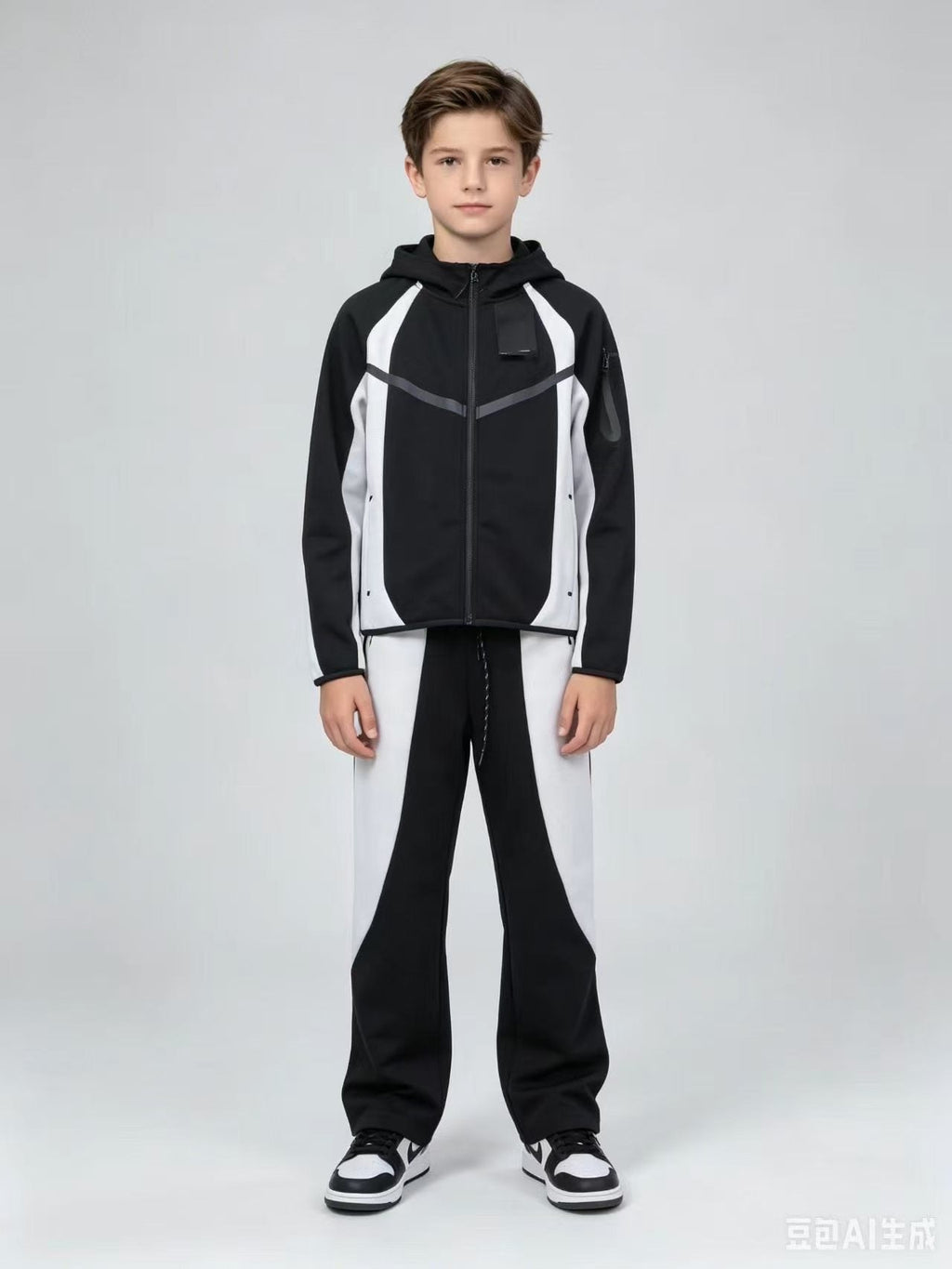 Ensemble Nike Tech Fleece Junior (Lot de 24+) - Noir & Blanc