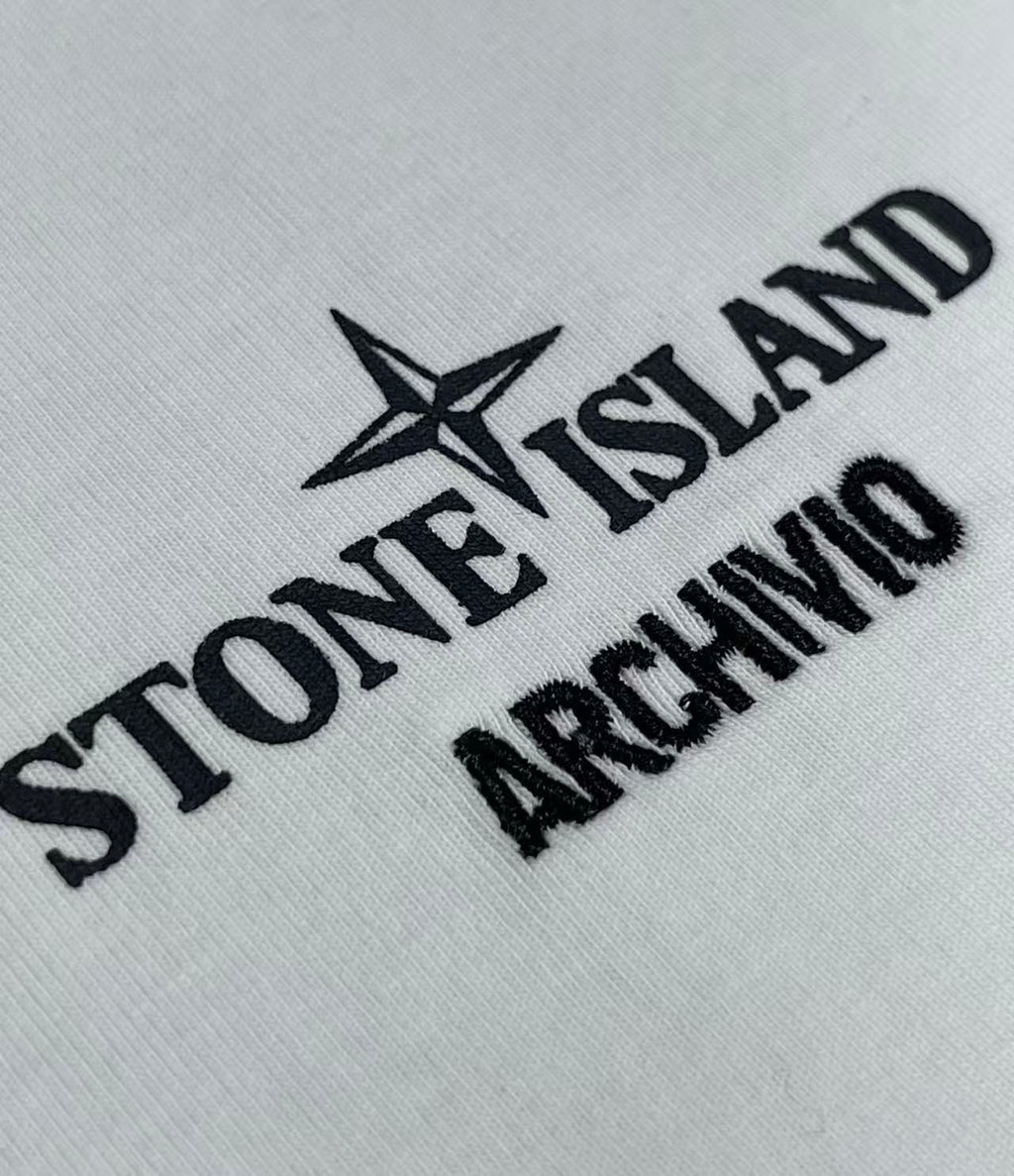 T-shirt Archivio Stone Island Blanc étiquette