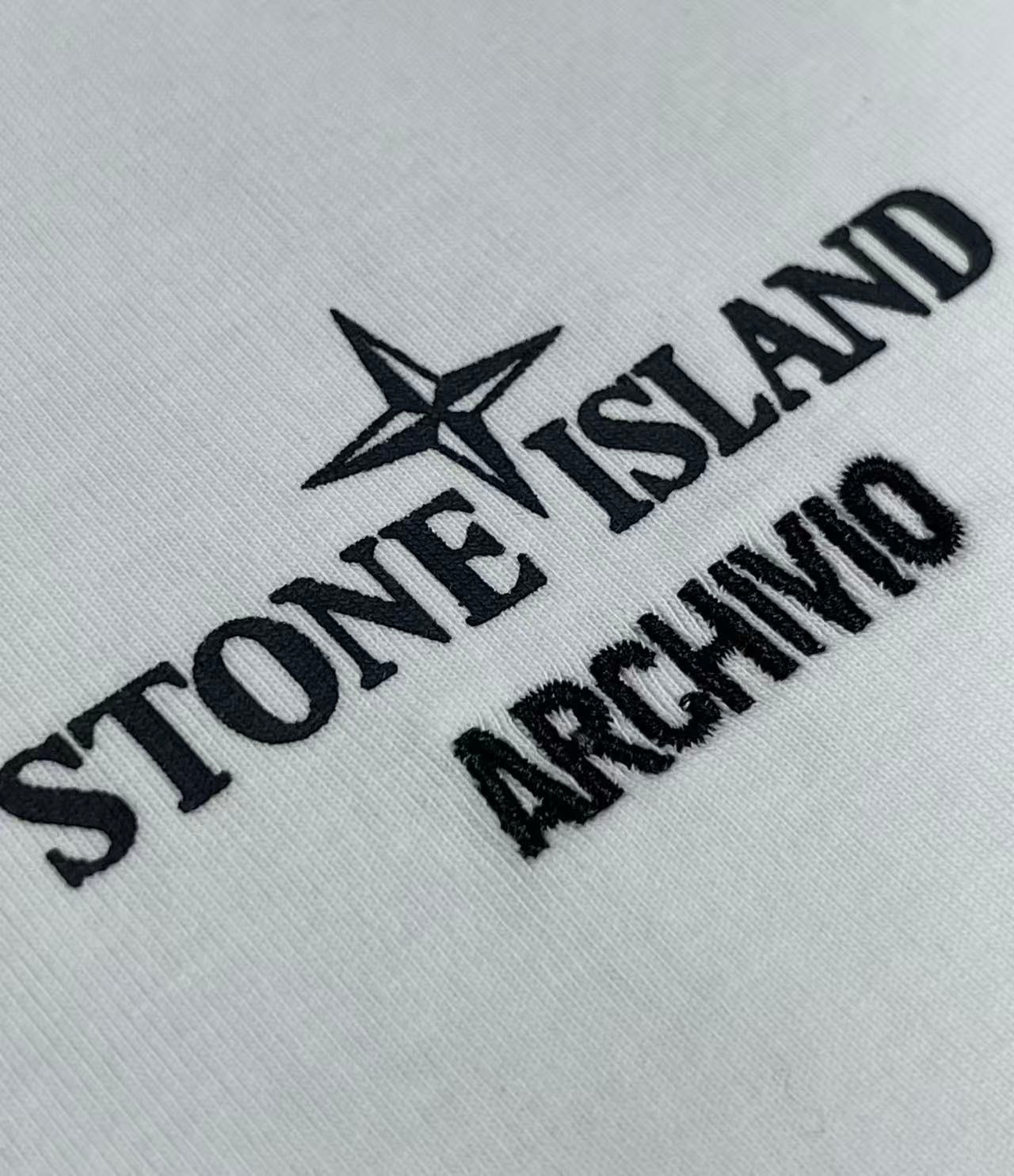 T-shirt Archivio Stone Island Blanc étiquette