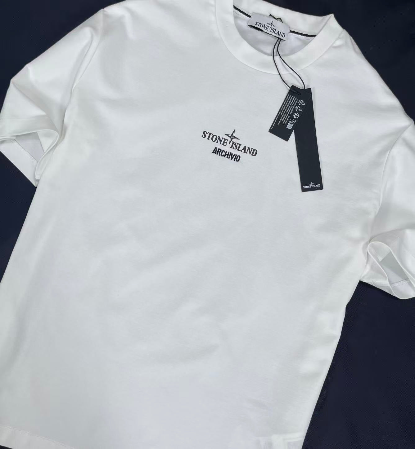 T-shirt Archivio Stone Island Blanc poitrine