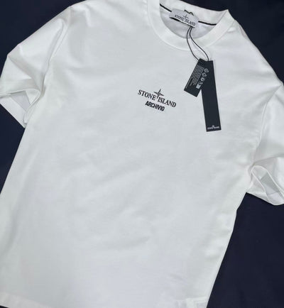 T-shirt Archivio Stone Island Blanc poitrine