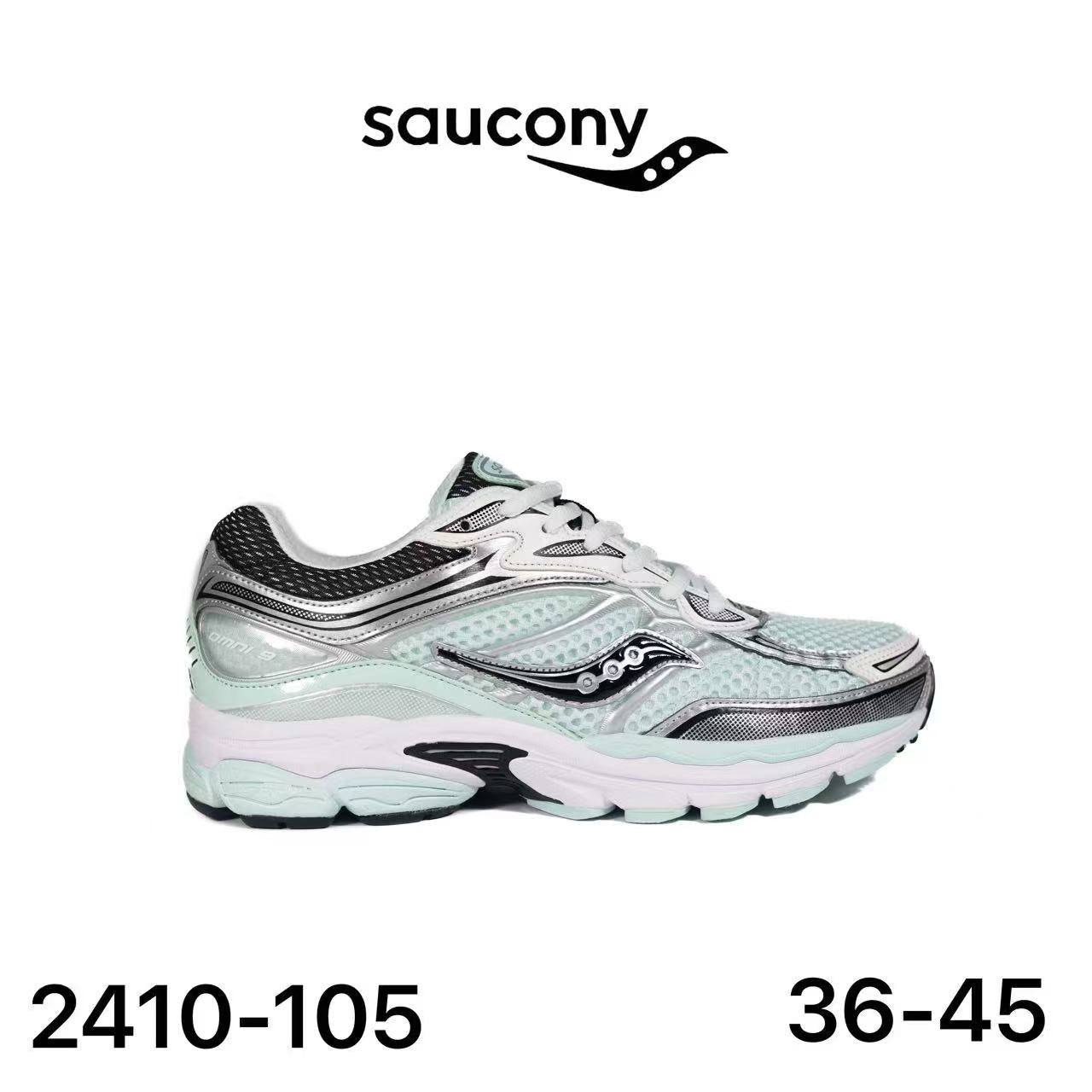 Saucony ProGrid Omni 9 menthe & argenté - lot de 12