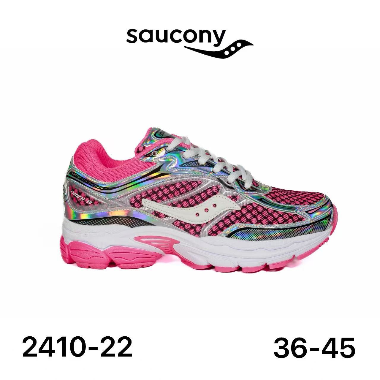 Saucony ProGrid Omni 9 rose & argenté irisé - lot de 12