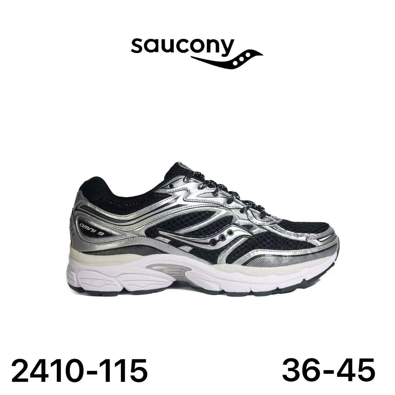 Saucony ProGrid Omni 9 noir & argenté - lot de 12
