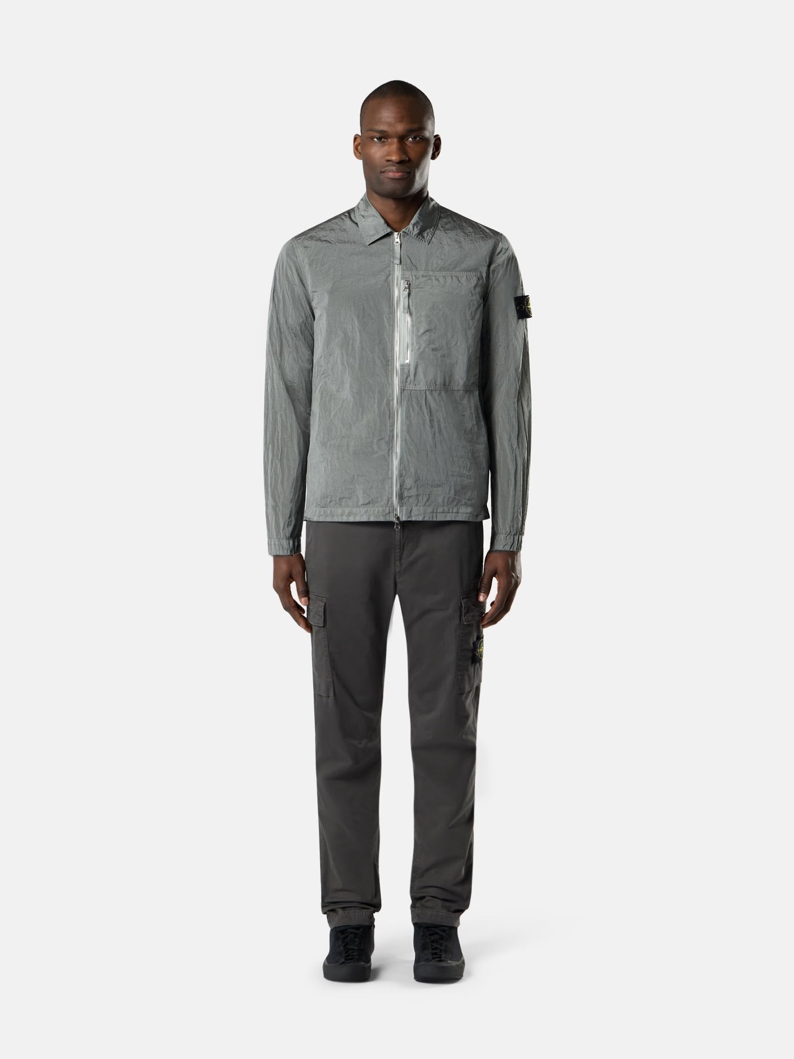 Veste Stone Island Nylon Metal gris métal - portée face
