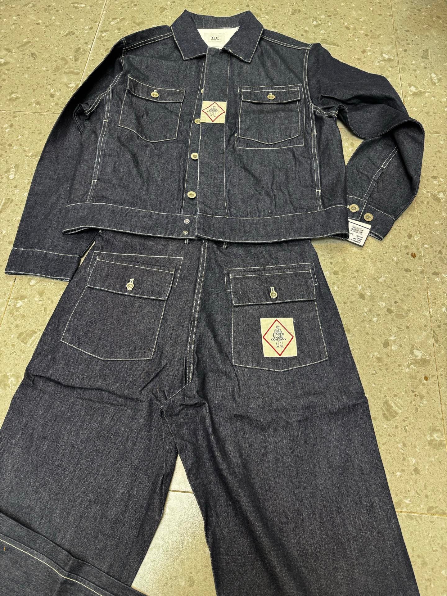 Surchemise C.P. Company bleu oxford - face