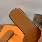 Mules Hermès Kelly Cognac