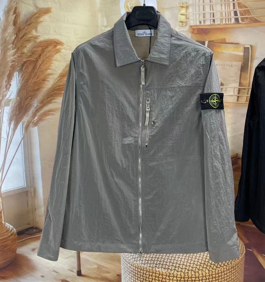 Veste Stone Island Nylon Metal Gris Perlé face