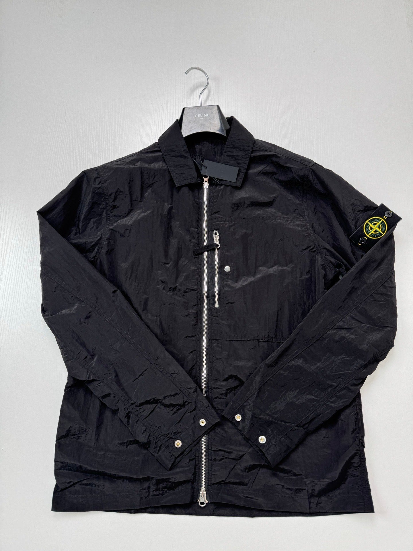 Veste Stone Island Nylon Metal noir - à plat face