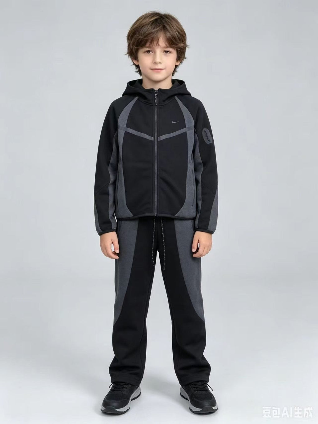 Ensemble Nike Tech Fleece Junior (Lot de 24+) - Noir & Gris