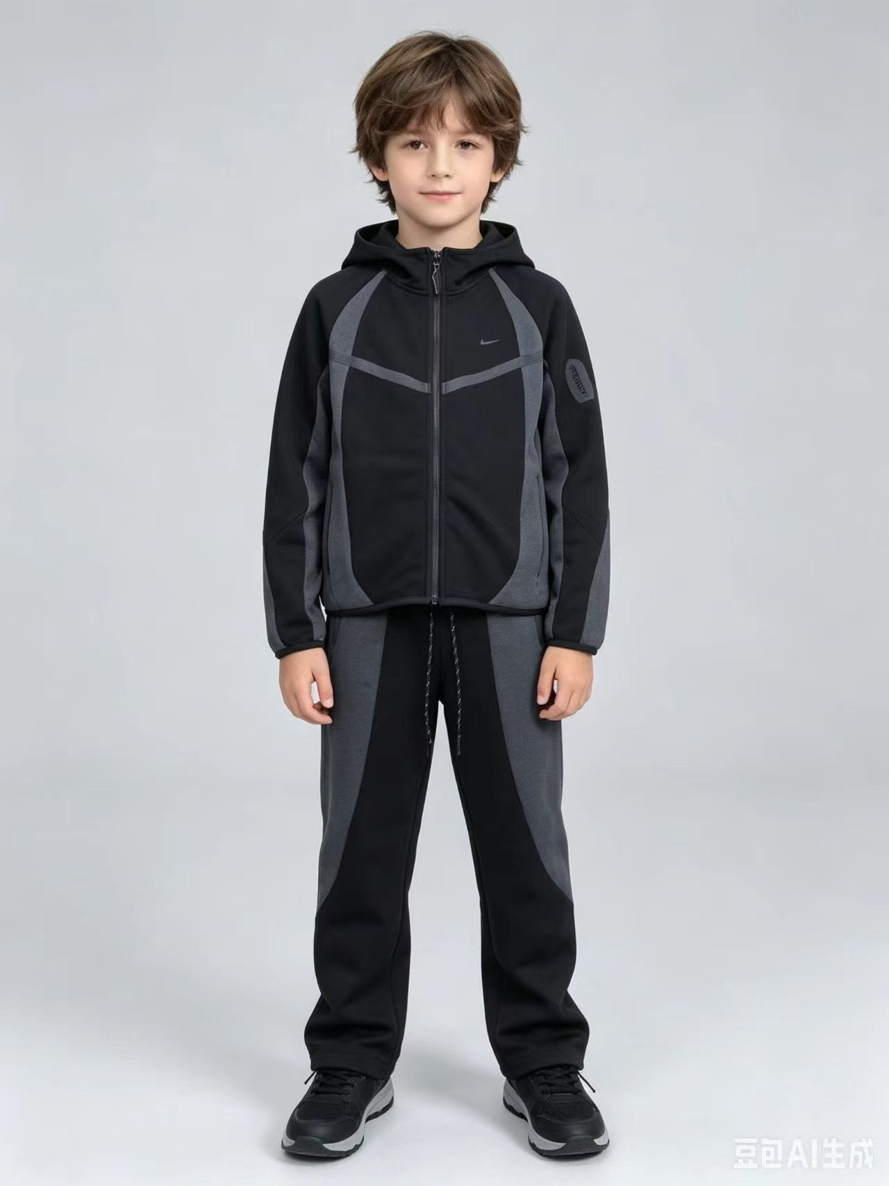 Ensemble Nike Tech Fleece Junior (Lot de 24+) - Noir & Gris