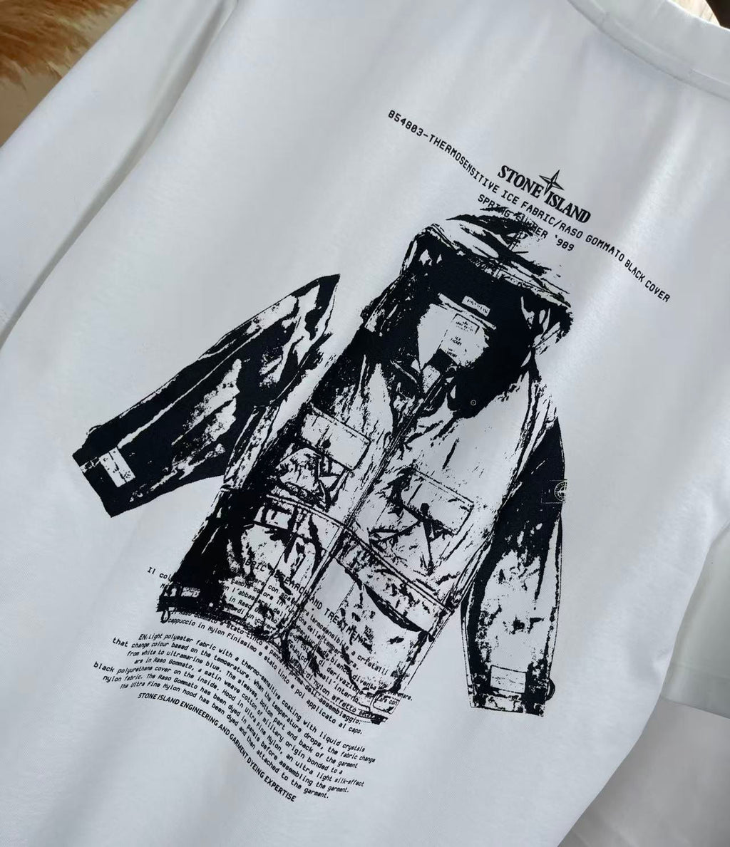 T-shirt Archivio Stone Island Blanc dos porté