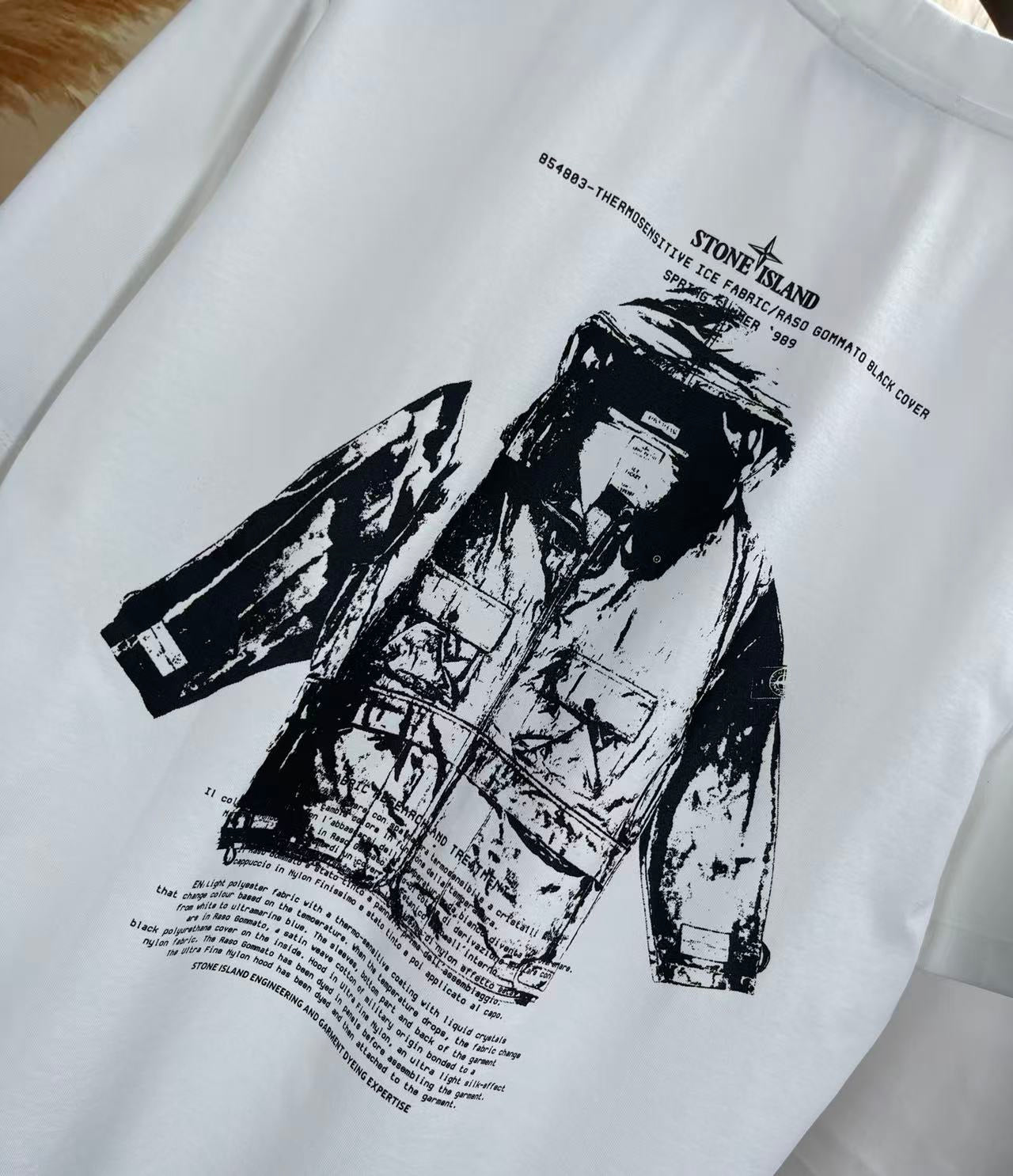 T-shirt Archivio Stone Island Blanc dos porté