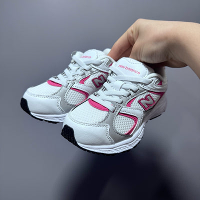 New Balance 408 enfant blanc gris rose - vue 3