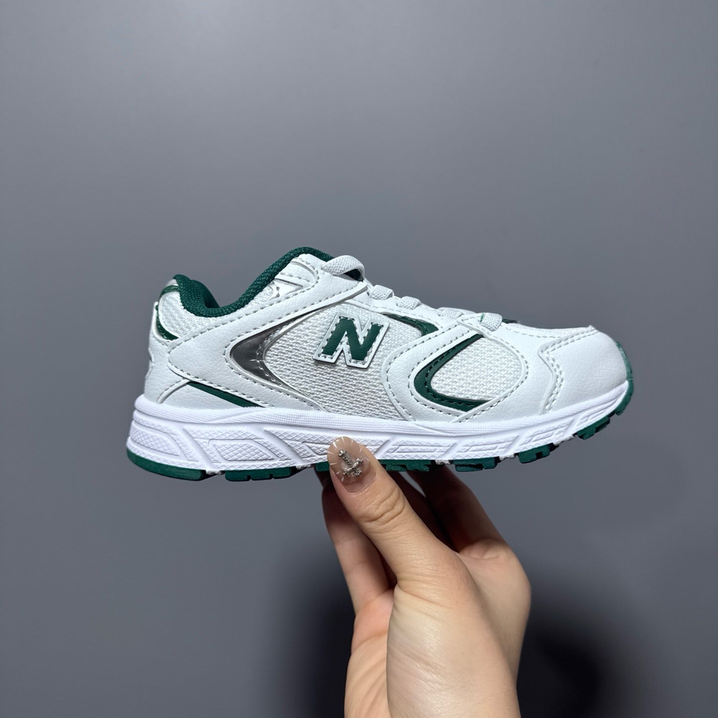 New Balance 408 enfant blanc et vert - vue 2
