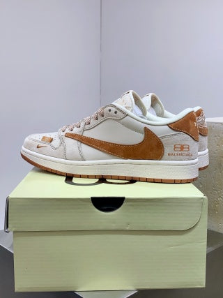 Travis Scott x Nike Air Jordan 1 Low x Balenciaga – Reverse White/Brown