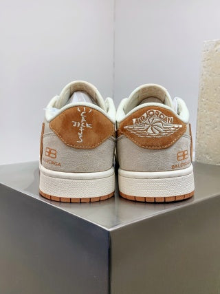 Travis Scott x Nike Air Jordan 1 Low x Balenciaga – Reverse White/Brown